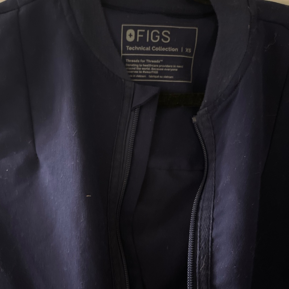 Figs XS Bellery Scrub Jacket Navy